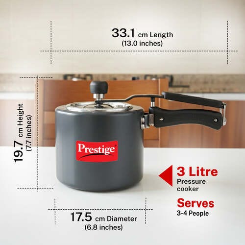 PRESTIGE NAKSHATRA DUO PLUS SVACHH HARD ANODISED ALUMINIUM PRESSURE COOKER 3.0 L