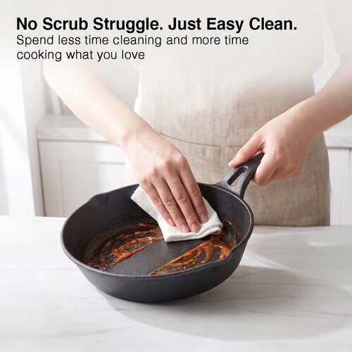 Prestige Cast Iron Fry Pan 20cm/1.5L | Ferrocast Flo | Non-Stick | Chemical Free | Preseasoned | Sturdy Handle | Healthy Eating | Gas & Induction Compatible | Lifetime Warranty
