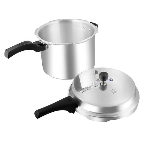 Prestige Deluxe Plus Gas and Induction Compatible Aluminium Pressure Cooker, 10 Litres, Silver