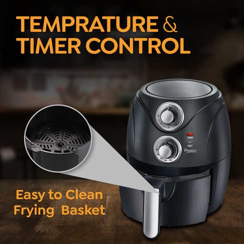 Prestige PAF 6.0 Electric Air Fryer | 80% less Oil Consumption | 2.5L Capacity | 1200 Watts Power | Fry,Grill,Roast & More | Temperature & Time Control |Easy to Clean Frying Basket | Black