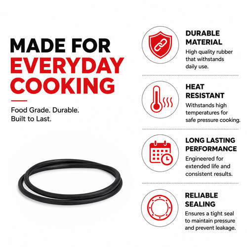 Prestige Nakshatra Inner Lid Pressure Cooker Gasket, 1.5 & 2 Litres - Black