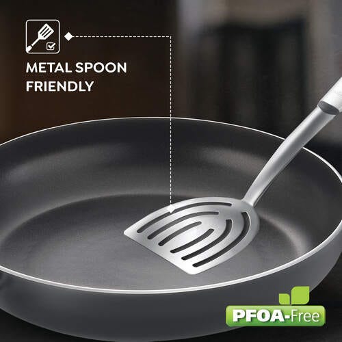 Prestige Svachh Byk Set Aluminium Non Stick Cookware, Omni Tawa Dia 28 Cm -1 Unit, Fry Pan Dia 24 Cm - 1 Unit, Kadai with Glass Lid Dia 24 cm -1 Unit