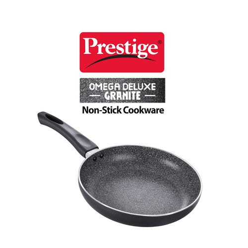 Prestige Omega Deluxe Granite Non-stick Round Base Fry Pan - Black