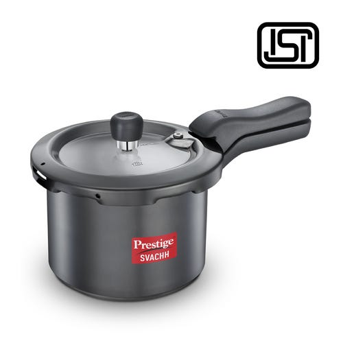 Prestige Svachh Hard Anodised Spillage Control Pressure Cooker, (Black) 5 L