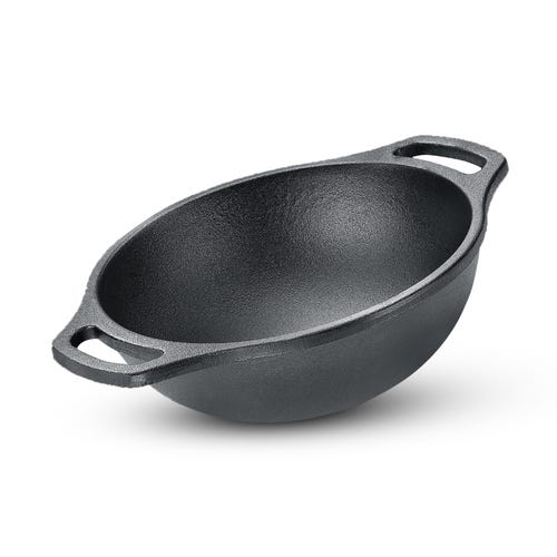 Prestige Cast Iron Kadai 20cm/1L | Neocast Flo | Non-Stick | Chemical Free | Preseasoned | Sturdy Handle | Healthy Eating | Gas & Induction Compatible | Lifetime Warranty