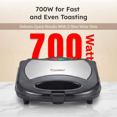 Prestige PGMFS Sandwich Toaster 700W with Non-stick Fixed Grilled Plates