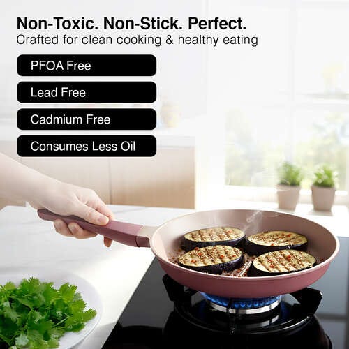 Prestige 24cm Omega Die-Cast Non-Stick Grill Pan | 3-Layer Coating | Die-Cast Body | Metal Spoon Friendly | Heavy Base | Pink