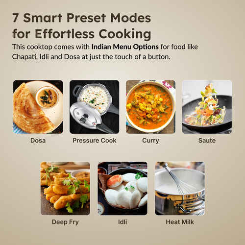 Prestige PIC 6.1 V3 2200 Watts Induction Cooktop with Indian Menu Options | Dual Heat Sensor