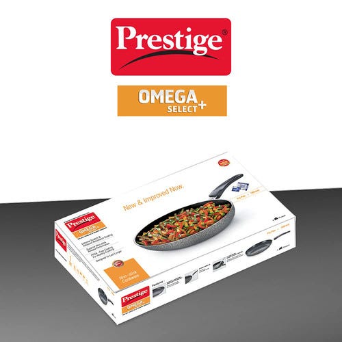 Prestige Omega Select Plus Teflon Non-stick Coated Fry Pan (Black)