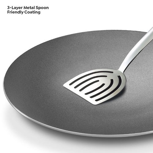 Prestige Omega Select Plus Non-stick Concave Tawa, 28cm (Black)