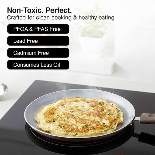 Prestige Ceraglide Duo Ceramic Coating Non Stick Aluminium Cookware Omni Tawa Dia 28 cm