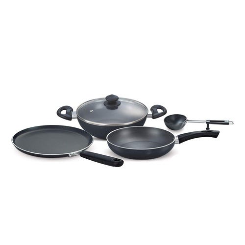 Prestige Hard Anodised Magna Cookware 4 Pc Kitchen Essential Set