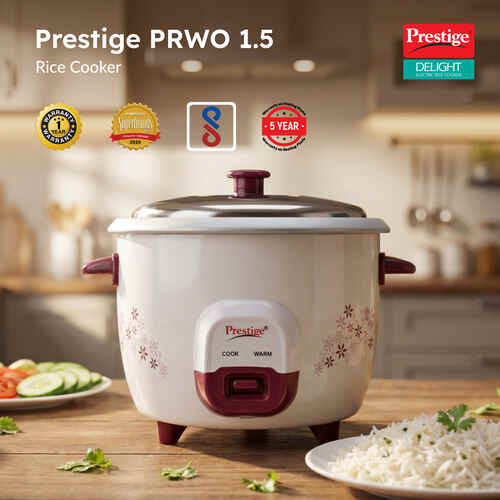 Prestige Delight Electric Rice Cooker - PRWO- Red (1.5L Open Type)