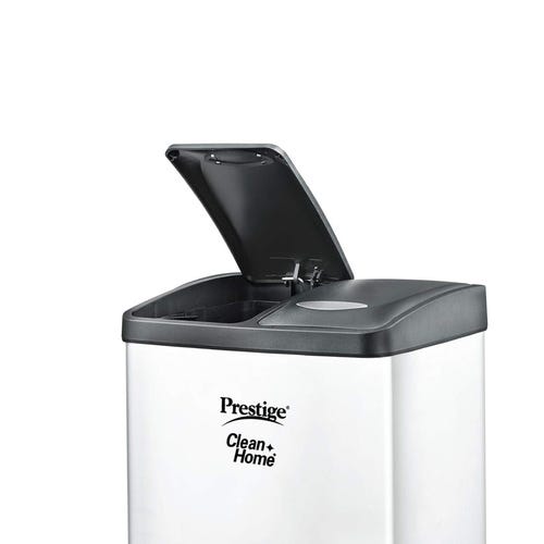 Prestige CleanHome PFBD Flip Bin (Double) with Lid, 16L (Silver)