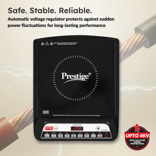 Prestige PIC 20 NEO Induction Cooktop 1600W|Indian Menu Options| Automatic Voltage Regulator| Timer with user pre-set
