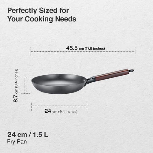 Prestige Castlite Nitride Cast Iron Fry Pan 24cm/1.5L | Lightweight, High Heat Retention & Rust-Proof | Gas & Induction Compatible | Low-Oil Cooking | Stay-Cool Handle | Chemical-Free | 15Y Warranty