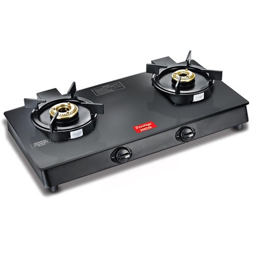 Prestige Svachh Neo Toughened Glasstop Gas Stove with Liftable Burners (Black)