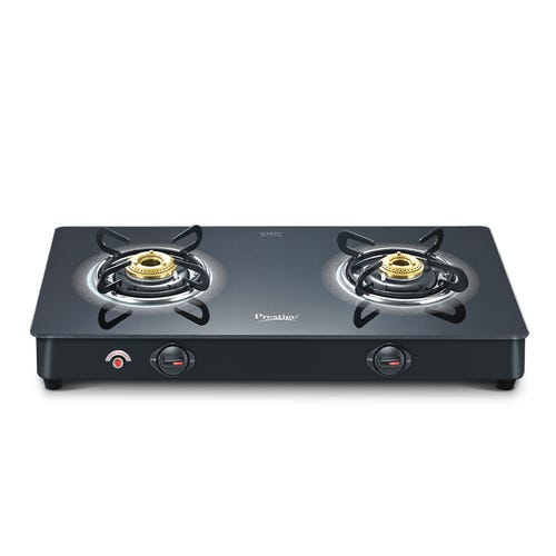 Prestige Royale Plus Auto Ignition Powder Coated Gas Stove, Black