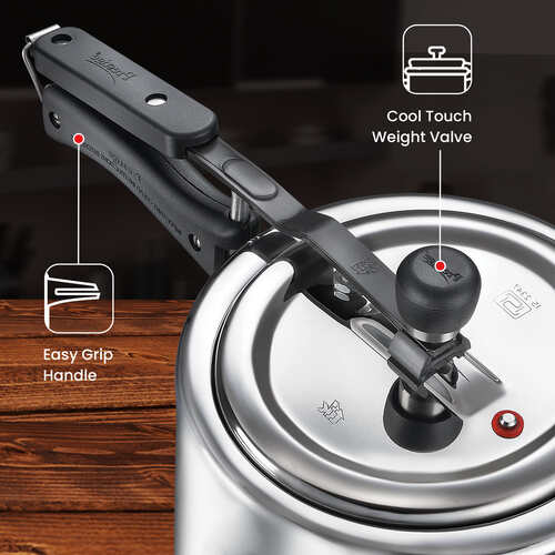 Prestige Triply Svachh Spillage Control Inner Lid Induction Bottom Pressure Cooker