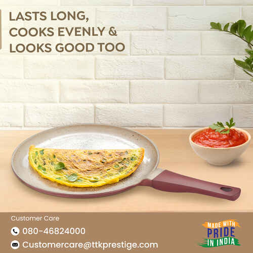 Prestige Omega Die-Cast Non-Stick Omni Tawa | 3-Layer Coating | Die-Cast Body | Metal Spoon Friendly | Heavy Base