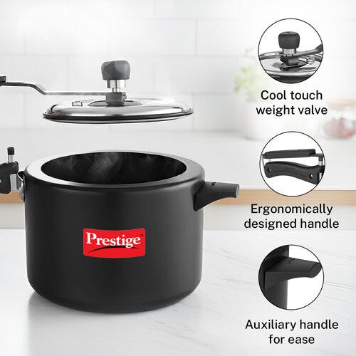 PRESTIGE NAKSHATRA DUO PLUS SVACHH HARD ANODISED ALUMINIUM PRESSURE COOKER 5.0 L