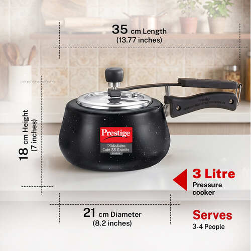 Prestige Nakshatra Cute Stainless Steel Granite Svachh Pressure Cooker 3.0 L