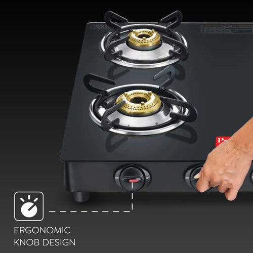 Prestige Atlas Plus LP Gas Stove 1 U GTA-4 (With Powder Coated Body, Glass Top & 4 Unit Brass Burners) & L. P. Gas Hose 1 Unit & Gas Lighter PGL 03 1 Unit & Knife 1 Unit
