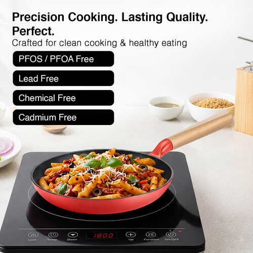 Prestige Castlite Enamel Coated Cast Iron Fry Pan | Lightweight, High Heat Retention | Enamel Coated | Gas & Induction Compatible|Low-Oil Cooking|Stay-Cool Handle | Easy Clean |15Y Warranty