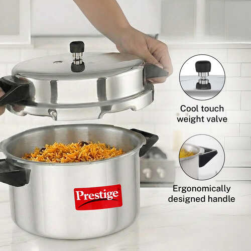 Prestige Money Saver Virgin Aluminium Pressure Cooker, 16 L (Silver)