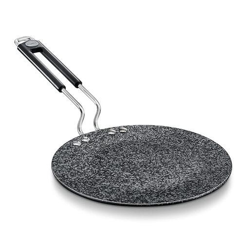 Prestige Durastone Hard Anodised 6 Layer Non-Stick Concave Tawa, (Black)