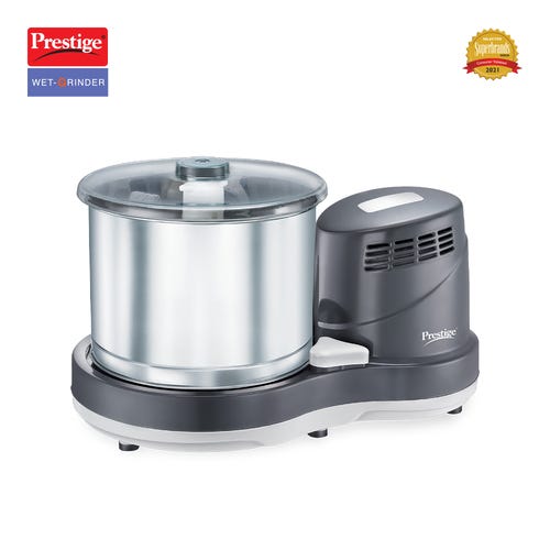 Prestige PWG 08 Wet Grinder with Stainless Steel Drum 200 W, 2 L (Black, Silver)