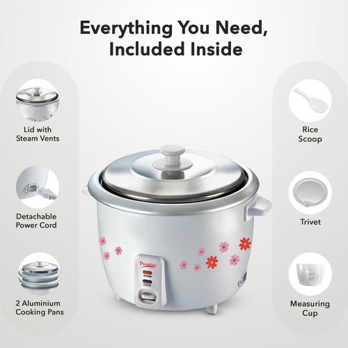Prestige PRWO Electric Rice Cooker with Close Fit Lid
