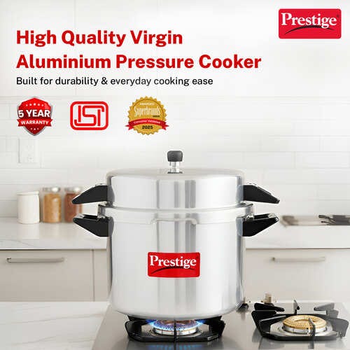 Prestige Money Saver Virgin Aluminium Pressure Cooker, 20 L (Silver)