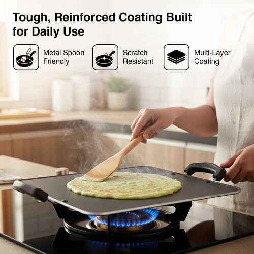 Prestige Omega Select Plus Aluminium Non-stick Square Pathiri Tawa