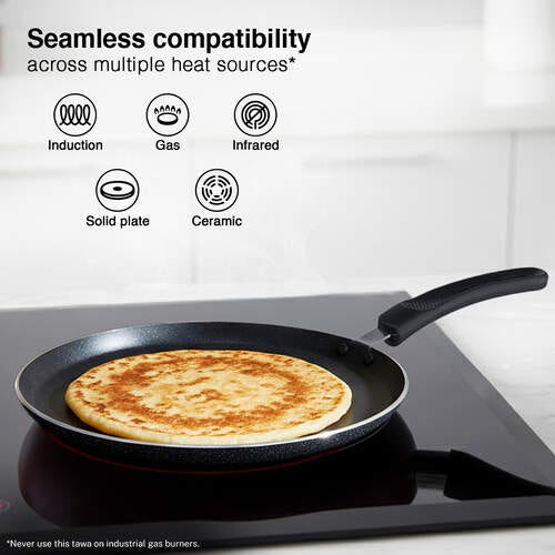 Prestige Aluminium Omega Select Plus IB Non-Stick Omni Tawa, 25 cm, Multicolour, Medium