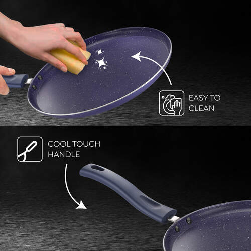 Prestige Ceraglide Ceramic Coated 28cm Non-Stick omni tawa | Consumes Less Oil | Preferred For High Heating & Even Heating | Stain-Resistant | Gas & Induction Compatible | No Harmful Chemicals
