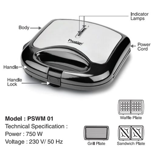 Prestige Multipurpose Sandwich Maker PSWM 01