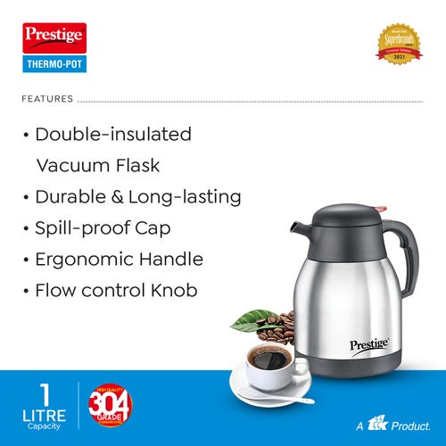 Prestige Thermo-Pot Stainless Steel Coffee & Tea Flask (PSCF 1.5L)