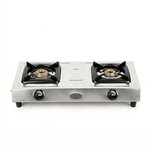 Prestige Star Stainless Steel L.P. Gas Stove 2 Burners