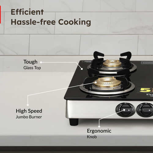 Prestige Marvel Plus GTM 04 SS Plus Manual Stainless steel 4 Burners Gas Stove, Black