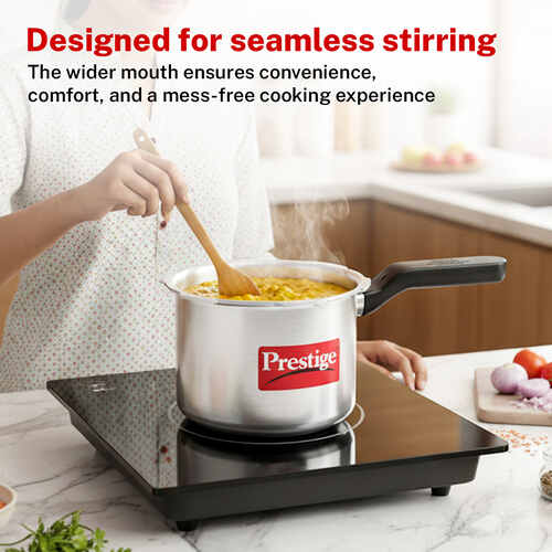 Prestige Svachh Aluminium 2+3+5 Litre Combo Cooker with Induction Base, Silver, Outer Lid