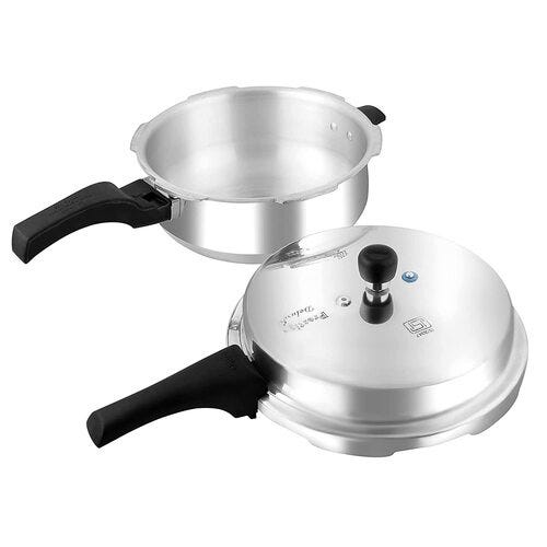 Prestige Deluxe Plus Aluminium Outer Lid Senior Pressure Pan, 6 Litre, Silver