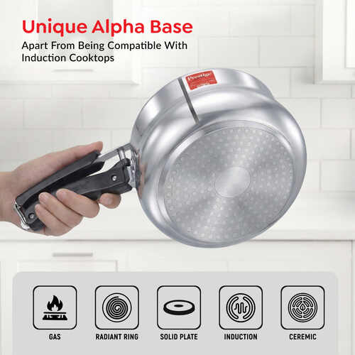 Prestige 2L Aluminium Nakshatra Pro Plus Svachh Pressure Handi | Deep Lid | Sturdy Handles | Anti-Bulge Base | 5 Yrs Warranty | ISI Certified