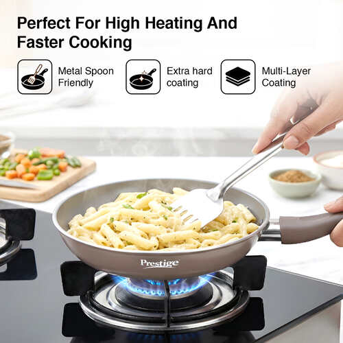 Prestige Ceraglide Duo Ceramic Coating Non Stick Aluminium Cookware Fry Pan Dia 22 cm (1.3 Litre)