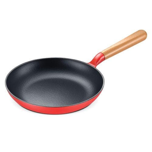 Prestige Castlite Enamel Coated Cast Iron Fry Pan | Lightweight, High Heat Retention | Enamel Coated | Gas & Induction Compatible|Low-Oil Cooking|Stay-Cool Handle | Easy Clean |15Y Warranty