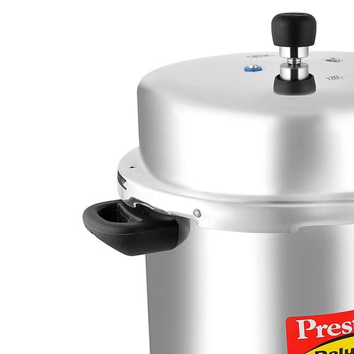 Prestige Deluxe Plus Gas and Induction Compatible Aluminium Pressure Cooker, 12 Litres, Silver