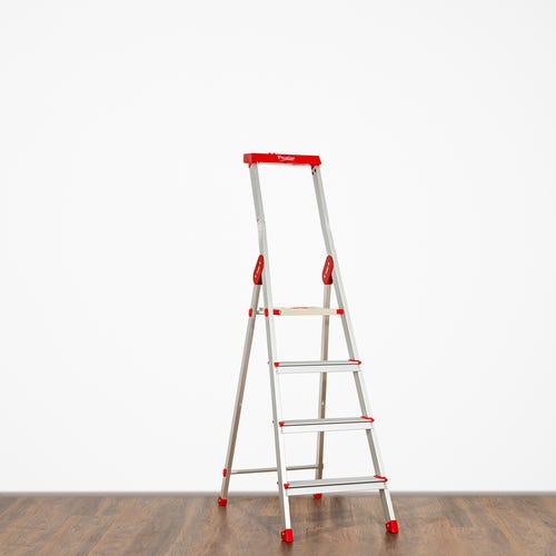 Prestige CleanHome PCIL 4 Steps Household Ladder (Orange, Silver)