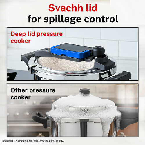 Prestige Svachh Flip-on Hard Anodised Gas and Induction Compatible Pressure Cooker with Glass Lid, 3 Litre (Black)