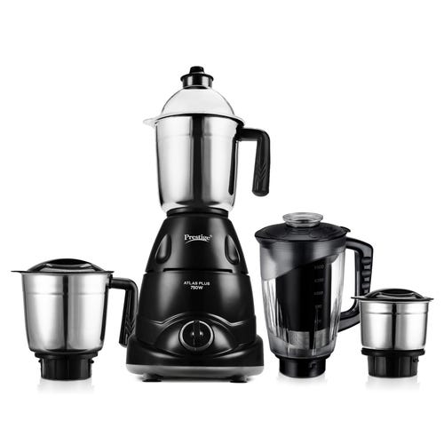 Prestige Atlas Plus Mixer Grinder, With Accessories - Stainless Steel Jars 3 Unit And Juicer Jar 1 Unit