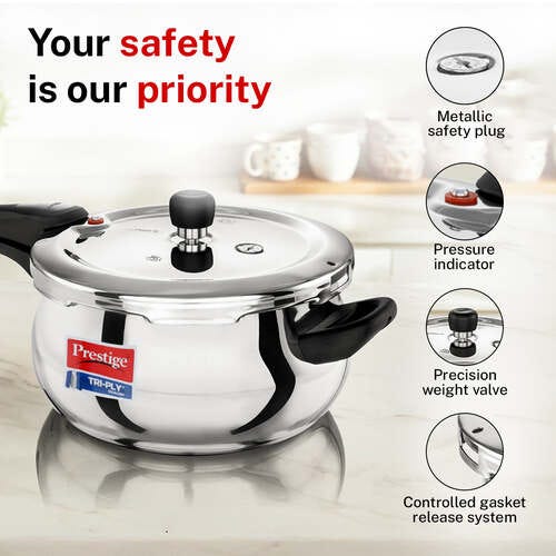 PRESTIGE SVACHH TRI-PLY HANDI PRESSURE COOKER 3 LITRE